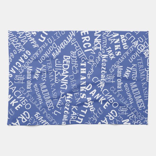 Merci Texte Serviette de cuisine Mots multilingues (Horizontal)