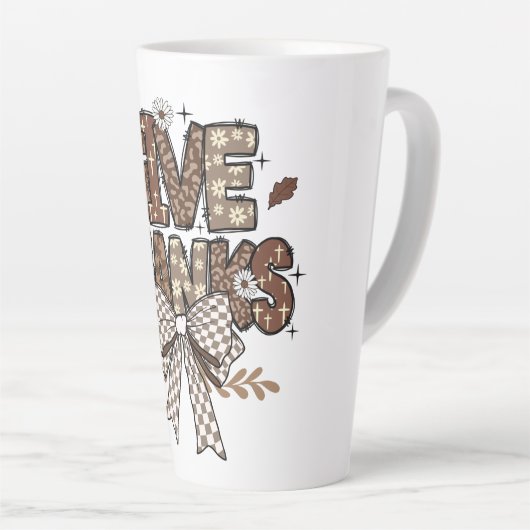 "Merci" Thanksgiving Latte Mug (Angle droit)