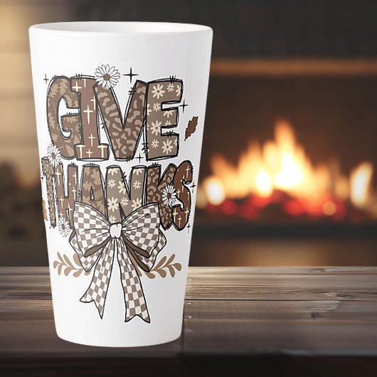 "Merci" Thanksgiving Latte Mug