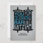 Merci Torah moderne gris et bleu (Devant)