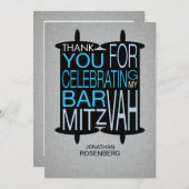 Merci Torah moderne gris et bleu (Devant / Derrière)