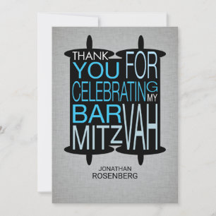 Merci Torah moderne gris et bleu