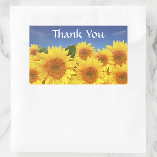 Merci Tournesol Jaune Sticker Étiquette (Sac)