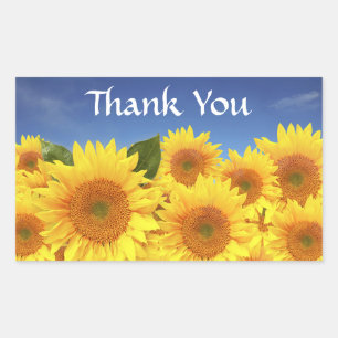 Merci Tournesol Jaune Sticker Étiquette