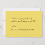 Merci tournesol rustique mariage photo (Dos)