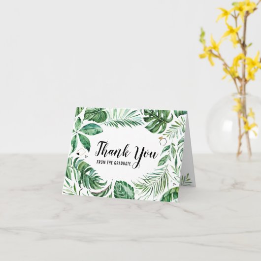 Merci Tropical Leaf De La Carte Graduate (Fleur jaune)