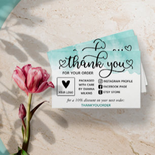Merci turquoise Aquarelle Pour Commander Les Média
