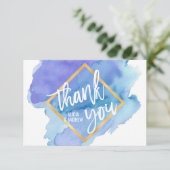 MERCI turquoise bleu de turquoise d'aquarelle (Debout devant)