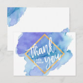 MERCI turquoise bleu de turquoise d'aquarelle (Devant / Derrière)