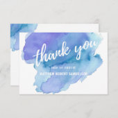 MERCI turquoise bleu de turquoise d'aquarelle de (Devant / Derrière)