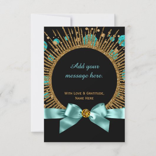 Merci turquoise bleu et or (Dos)