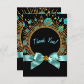 Merci turquoise bleu et or (Devant / Derrière)