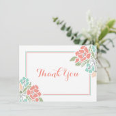 Merci turquoise de corail de baby shower floral (Debout devant)