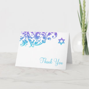 Merci turquoise pourpre élégant de bat mitzvah de