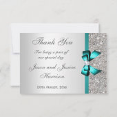 Merci turquoise vibrant de diamants d'argent d'arc (Dos)