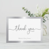 Merci typographie, argent et blanc arrière - plan (Debout devant)