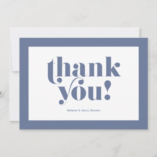 Merci typographie, bleu sur blanc (Devant)