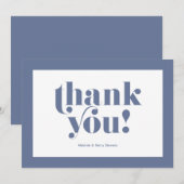 Merci typographie, bleu sur blanc (Devant / Derrière)