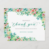 Merci typographie Bordure de fleurs du bord de mer (Devant / Derrière)