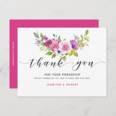 Merci typographie bouquet fleuri coloré (Devant / Derrière)