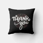 Merci Typographie Coussin noir (Verso)