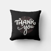Merci Typographie Coussin noir (Recto)