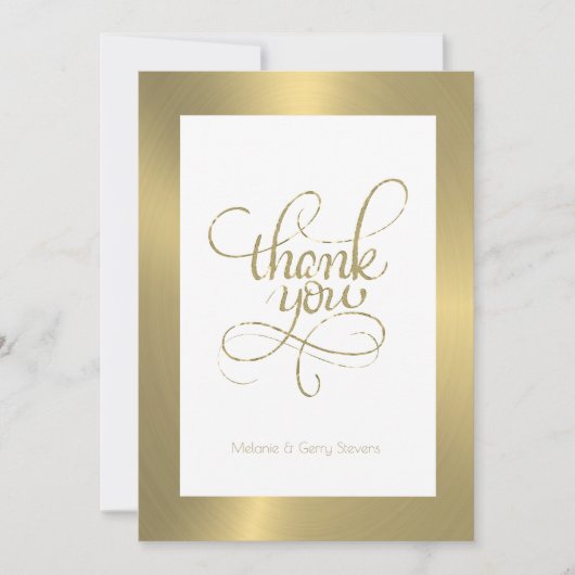 Merci typographie, or sur arrière - plan blanc (Devant)