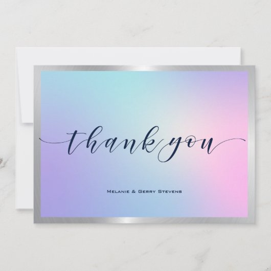 Merci typographie rose et bleu ombre (Devant)