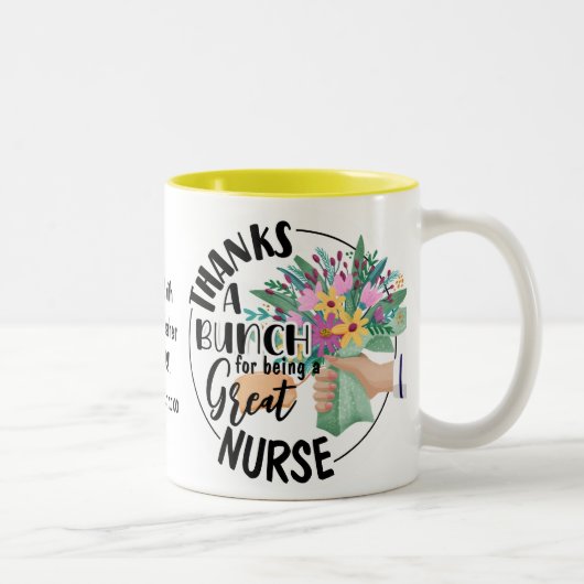 Merci un Bunch Nurse Mug Floral Appréciation cadea (Droit)