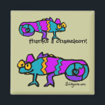 Merci un Chameleon ! Magnet<br><div class="desc">Si vous avez une langue rapide, dites merci à un caméléon ! Et si vous attrapez un insecte, vous vous sentirez comme un caméléon bucks ! Allez-y et customisez le texte pour faire votre propre message.</div>