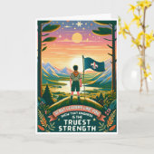 Merci, un chef de scouts sympa ! Carte de remercie (Fleur jaune)