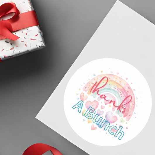 Merci Un Sticker Arc-En-Ciel Rond