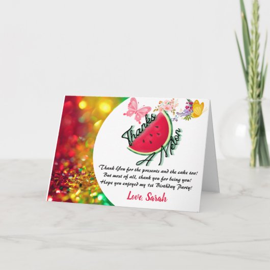 Merci Une Carte D'Anniversaire Melon Watermelon (Devant)