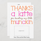 Merci une carte d'appréciation de l'enseignant en  (Devant / Derrière)