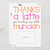 Merci une carte d'appréciation de l'enseignant en (Devant / Derrière)