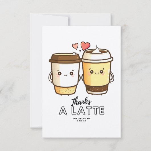 Merci une carte de latte, pour ami, pour collègue (Devant)