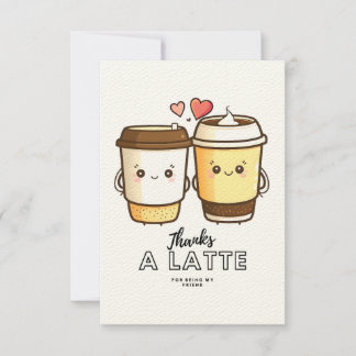 Merci une carte de latte, pour ami, pour collègue