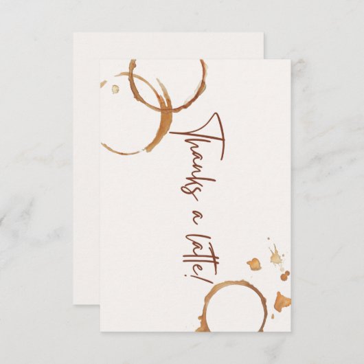 Merci une carte en latte (Devant / Derrière)