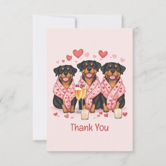 Merci Valentines Day Rottweiler Chiens (Devant)