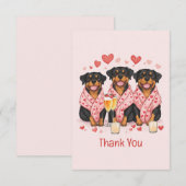 Merci Valentines Day Rottweiler Chiens (Devant / Derrière)