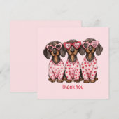 Merci Valentines Jour Dachshund Chiens (Devant / Derrière)