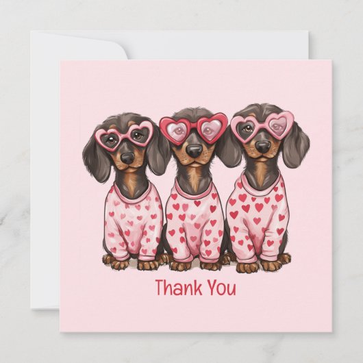Merci Valentines Jour Dachshund Chiens (Devant)