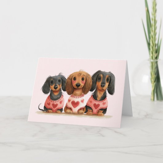 Merci Valentines Jour Dachshund Chiens (Devant)