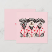 Merci Valentines Jour des Schnauzer Chiens (Devant / Derrière)