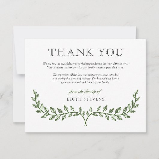 Merci vert de sympathie de guirlande (Devant)