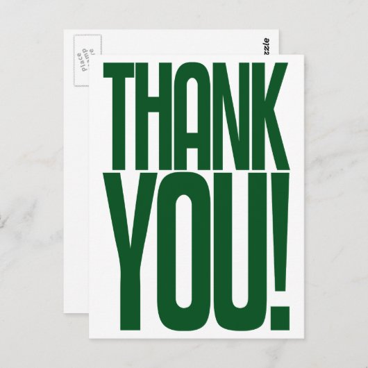 Merci vert géant ! Carte postale Loudmouth (Devant / Derrière)