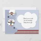 Merci vintage de baby shower d'avion (Dos)