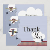 Merci vintage de baby shower d'avion (Devant / Derrière)