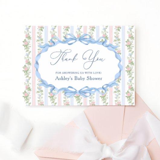 Merci vintage de Baby shower Floral Bow
