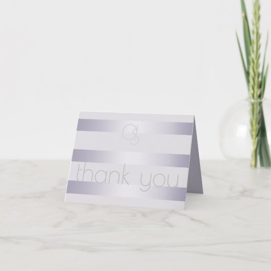Merci | Violet Argent Stripes Monogramme (Devant)